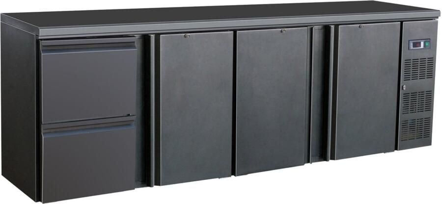 Combisteel BARKOELER ZWART 3DRS 2 LADEN 7450.0326 Horeca & Professioneel