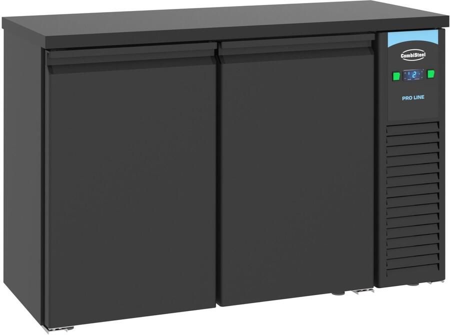 Combisteel Barkoelkast 320L Zwart Geforceerd Draaideuren 1380x550x950mm Horeca Koelkast - Foto 2