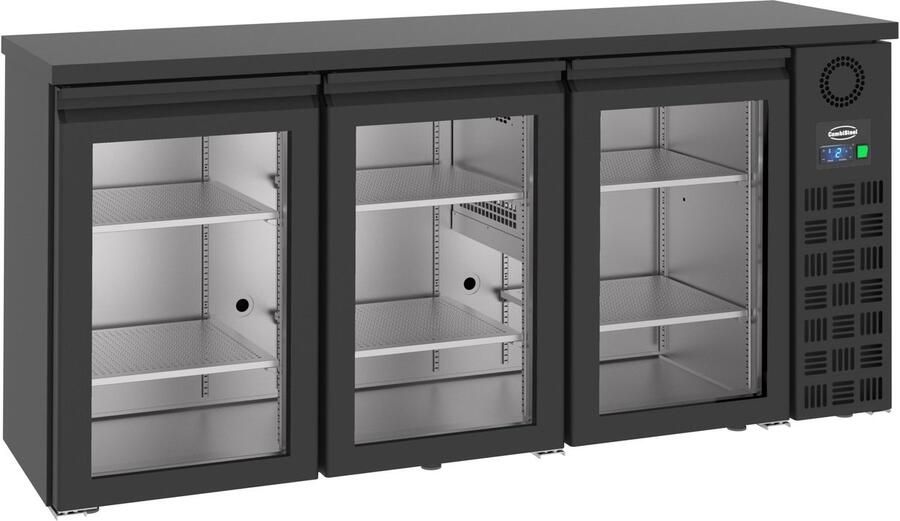 Combisteel Barkoelkast 500L Zwart -2°C +8°C Geforceerd Draaideuren 1940x550x950mm Horeca Koelkast - Foto 2