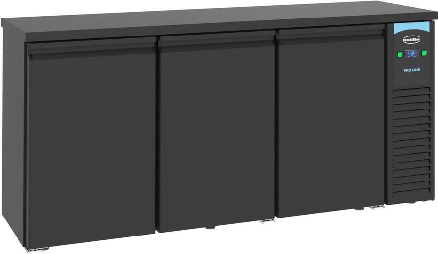Combisteel Barkoelkast 500L Zwart Geforceerd Draaideuren 1940x550x950mm Horeca Koelkast - Foto 2