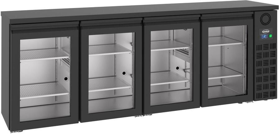 Combisteel Barkoelkast 680L Zwart -2°C +8°C Geforceerd Draaideuren 2490x550x950mm Horeca Koelkast - Foto 2
