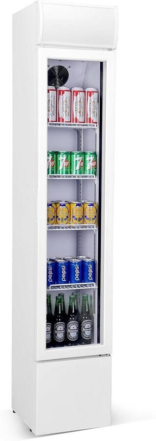 Combisteel Drankenkoeling Smal Model 105L Wit +2°C +10°C Statisch + Ventilator 360x422x1880mm Horeca Koelkast