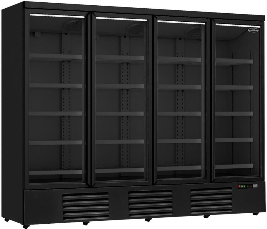 Combisteel Koelkast 2025L Zwart 0°C +10°C Geforceerd Draaideuren Wielen 2508x710x1997mm Horeca Koelkast - Foto 2