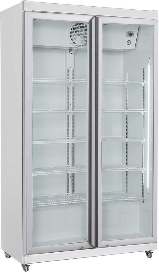 Combisteel Koelkast Wit 2 Glasdeuren 785L Geforceerd Wielen 1120x595x1973mm Horeca Koelkast - Foto 1