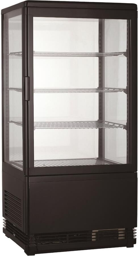 Combisteel Koelvitrine 78L Zwart 0°c +12°c 4 Niveaus 428x386x960mm