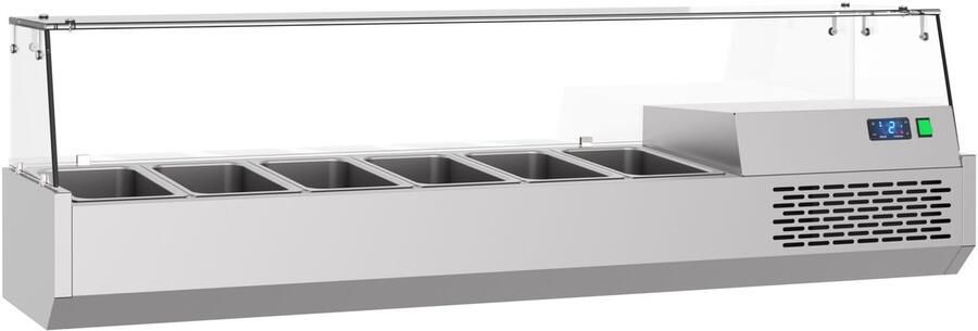 Combisteel Professionele Gekoelde Opzetvitrine 6x 1 3 GN RVS 7489.5240 Horeca - Foto 2
