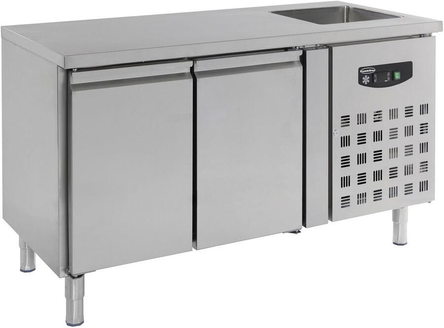 Combisteel Professionele Koelwerkbank Spoelbak 2 Deuren Standard Line RVS 7450.0210 Horeca