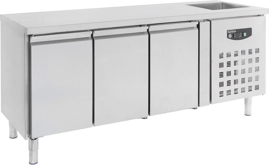 Combisteel Professionele Koelwerkbank Spoelbak 3 Deuren Standard Line RVS 7450.0215 Horeca