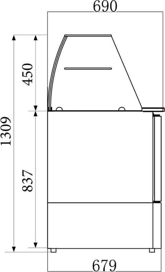 Combisteel Gekoelde Saladette Glasopstand 3 Deurs 368 Liter 1365 x 700 x 850 1310 mm - Foto 2