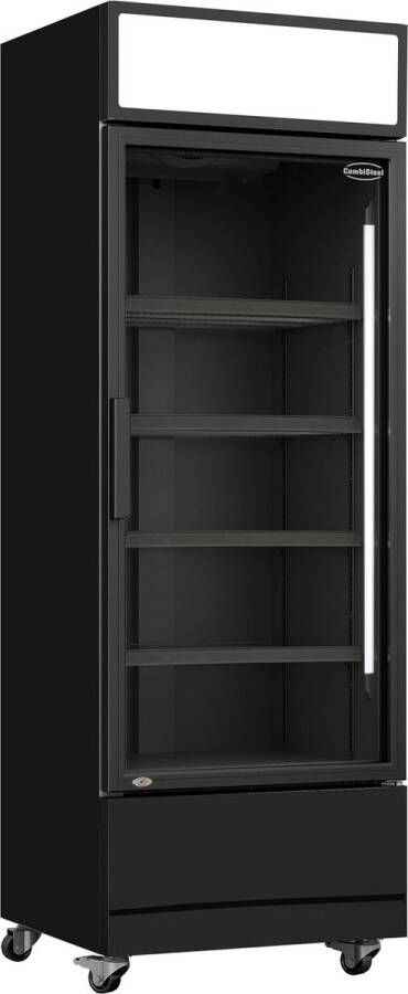 Combisteel Drankenkoeling 374L Zwart +1°C +10°C Geforceerd Wielen 610x610x1973mm Horeca Koelkast