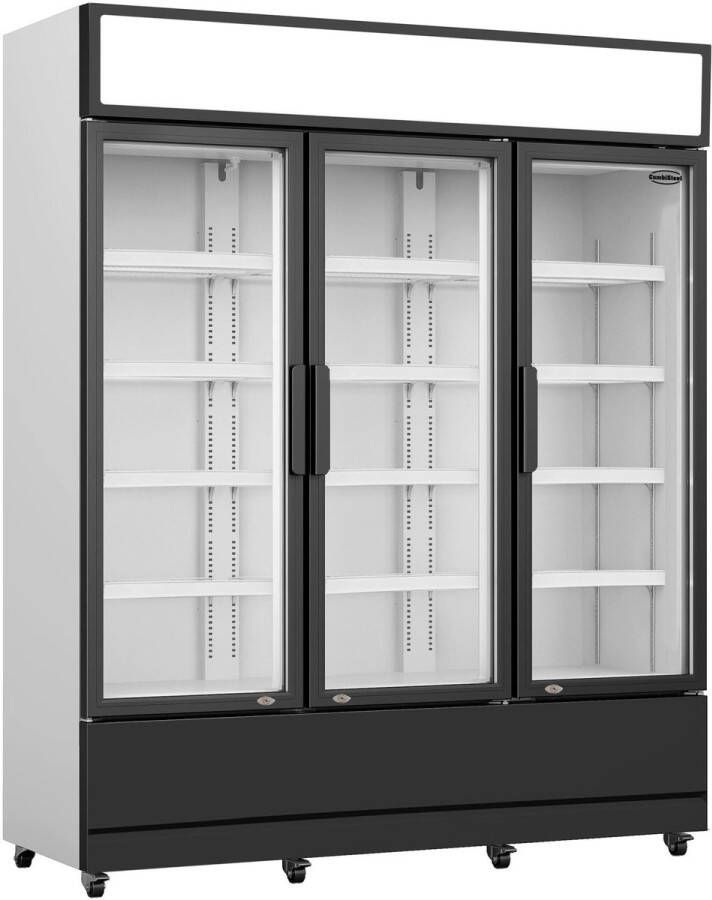 Combisteel Koelkast 1200L Zwart Wit +1°C +10°C Geforceerd Draaideuren Wielen 1600x610x1973 mm Horeca Koelkast