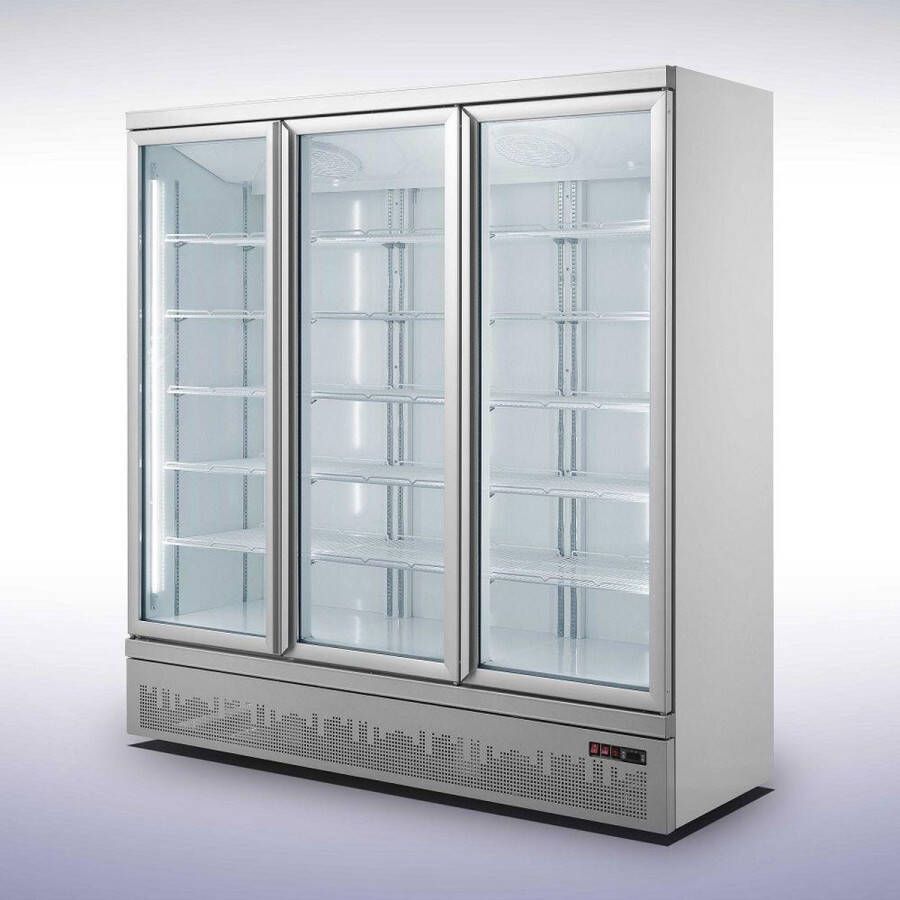 Combisteel Professionele Display koelkast 3 Glasdeuren 1530 zilver 7455.2205 Horeca - Foto 1