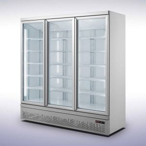 Combisteel Professionele Display koelkast 3 Glasdeuren 1530 zilver 7455.2205 Horeca