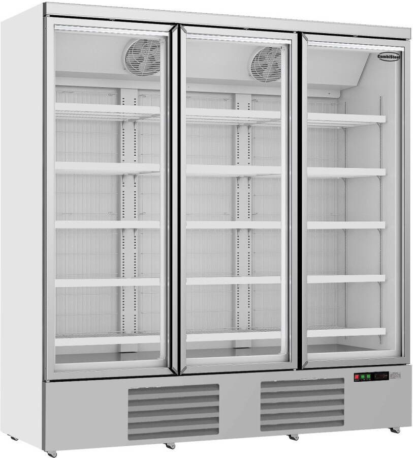 Combisteel Vrieskast 1530L Wit -18°C -22°C Geforceerd 3 Draaideuren Wielen 1880x710x1997mm