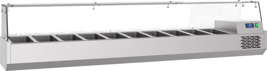 Combisteel Professionele Gekoelde Opzetvitrine 10x 1 3 GN RVS 7489.5245 Horeca