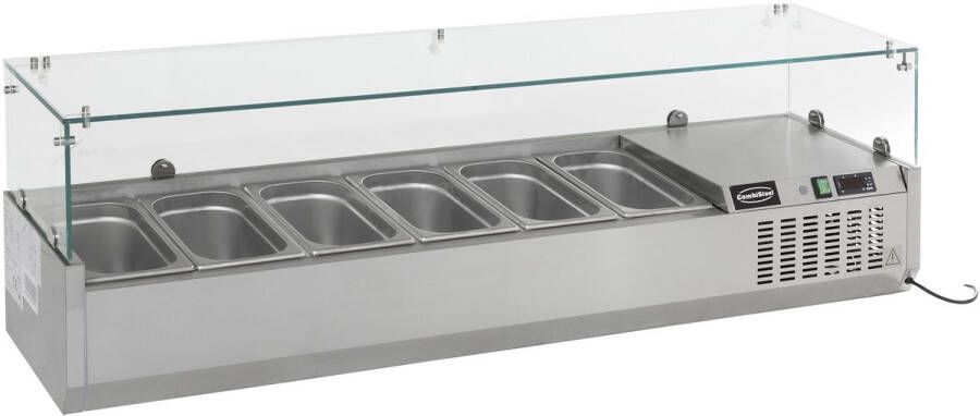 Combisteel Professionele Gekoelde Opzetvitrine 10x 1 4 GN RVS 7450.0013 Horeca