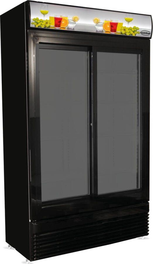Combisteel Professionele glasdeur koelkast Zwart 780 L 2 schuifdeuren getint glas 7455.1398 Horeca - Foto 1