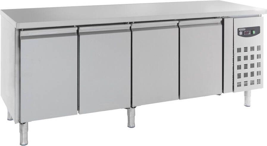 Combisteel Professionele Koelwerkbank 4 Deuren 600mm diep Standard Line RVS 7450.0114 Horeca