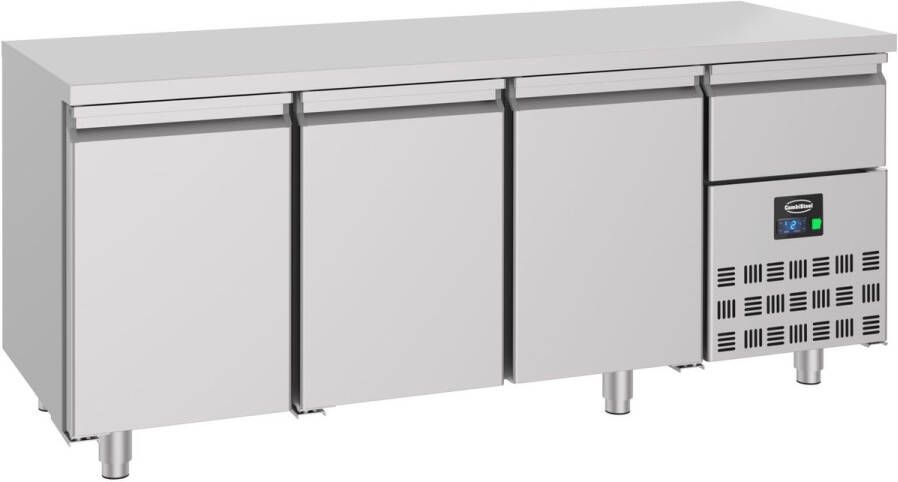 Combisteel Koelwerkbank PRO LINE 474L 3 Deuren 1 1 GN + 1 Lade -2°C +8°C Geforceerd 1865x700x850mm