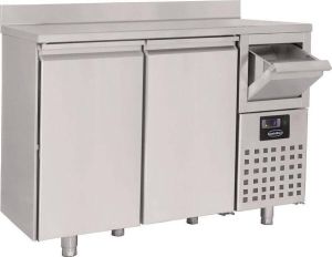 Combisteel Professionele Koelwerkbank met afvalbak opstaande rand 2 deuren 600mm diep Pro Line 7489.5260 Horeca