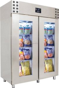 Combisteel RVS horeca koelkast met glasdeuren 2 deurs 1400 liter