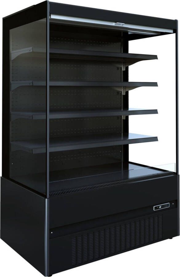 Combisteel Wandkoeling Jamie Zwart +2°C +8°C Geforceerd Nachtgordijn 1310x665x1920mm