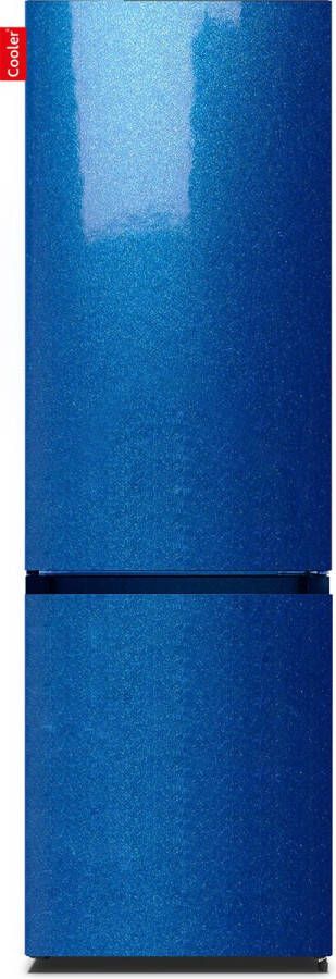 Cooler LARGECOMBI-ABMET Combi Bottom Koelkast E 198+66l Blue Metalic Gloss All Sides