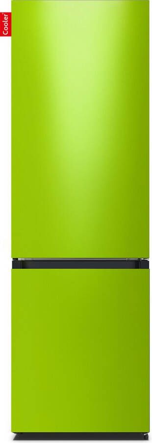 Cooler LARGECOMBI-ALGRE Combi Bottom Koelkast E 198+66l Light Green Gloss All Sides