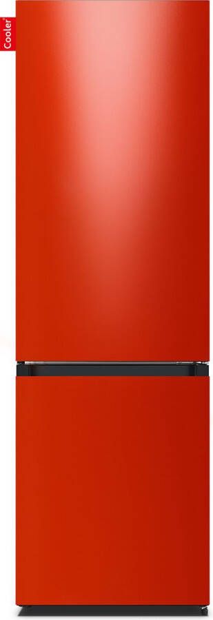 Cooler LARGECOMBI-ARED Combi Bottom Koelkast E 198+66l Hot Rod Red Gloss All Sides