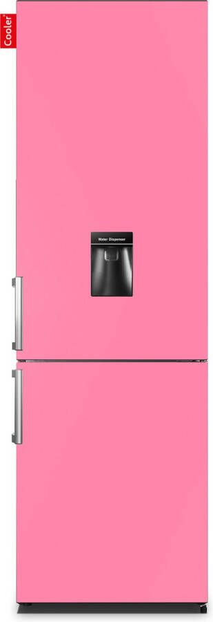 Cooler LARGEH2O-ABUB Combi Bottom Koelkast F 196+66l Bubblegum Pink Satin All Sides Handle Waterdispenser