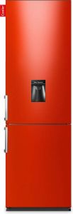 Cooler LARGEH2O-FRED Combi Bottom Koelkast F 196+66l Hot Rod Red Gloss Front Handle Waterdispenser