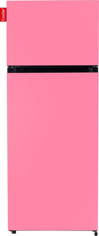 Cooler MEDIUM-FBUB Combi Top Koelkast F 164+41l Bubblegum Pink Satin Front