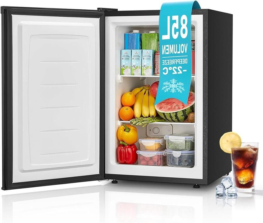 Corenia Diepvriezer – Vrieskast – Vrijstaande Vriezer – Tafelmodel Vriezer – Mini Vriezer – 85 Liter Inhoud – Energieklasse E & 3 Ruime Lades