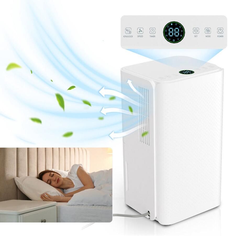 Corenia Luchtontvochtiger – Vochtvreter – Dehumidifier – Vochtbestrijder – Wasdroger – 26L per Dag – Wifi Bediening – Stil – Timer 24 Uur