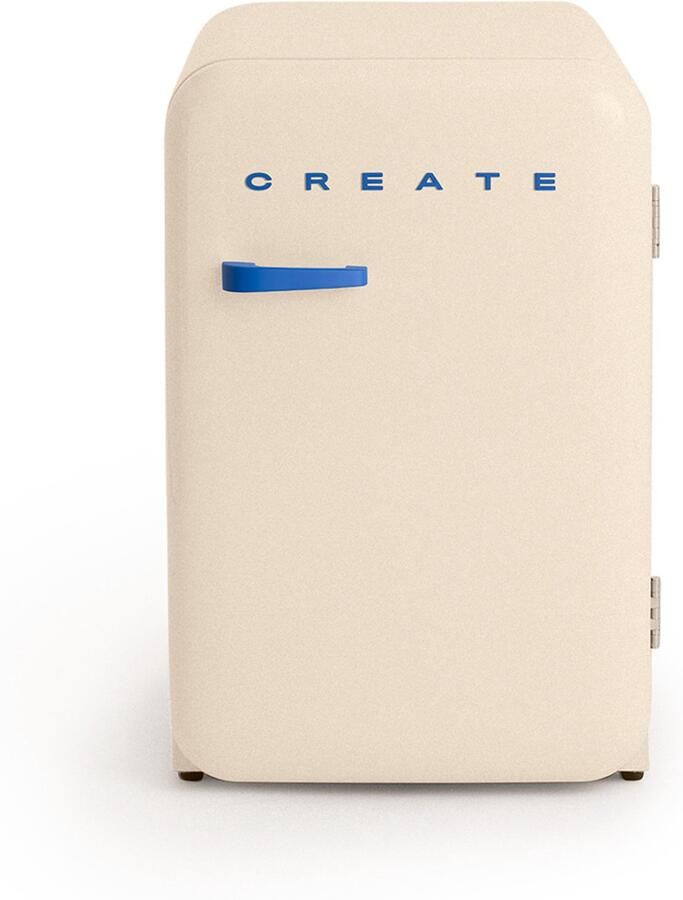 Create Koelkast in retrostijl Gebroken wit Handvat Kobaltblauw FRIDGE RETRO 107L