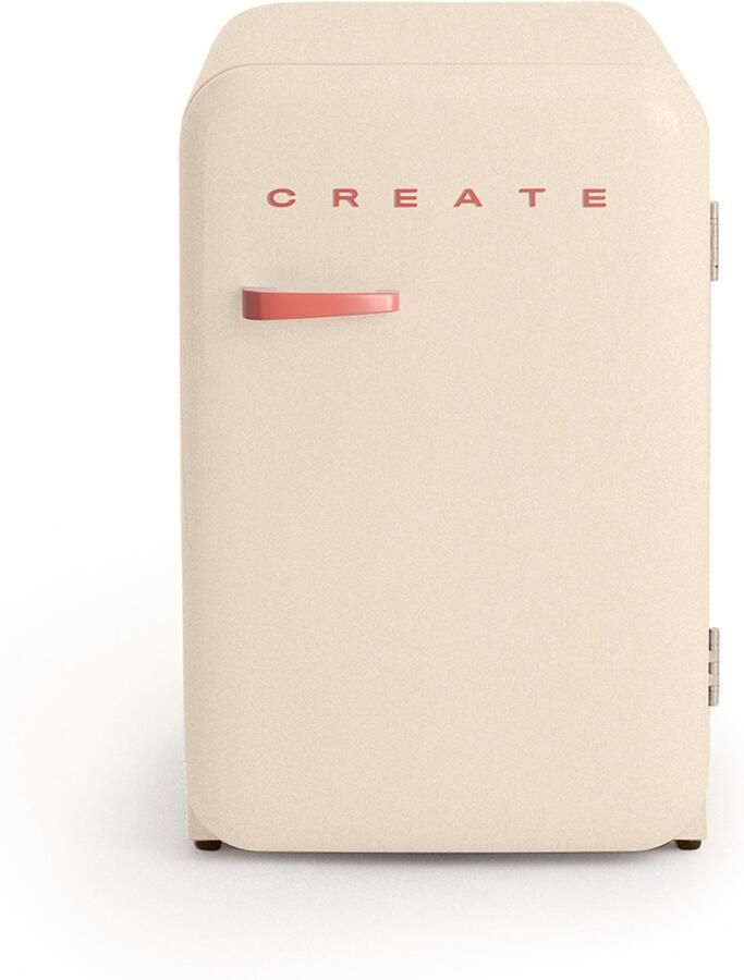 Create Koelkast in retrostijl Gebroken wit Handvat Terracotta FRIDGE RETRO 107L