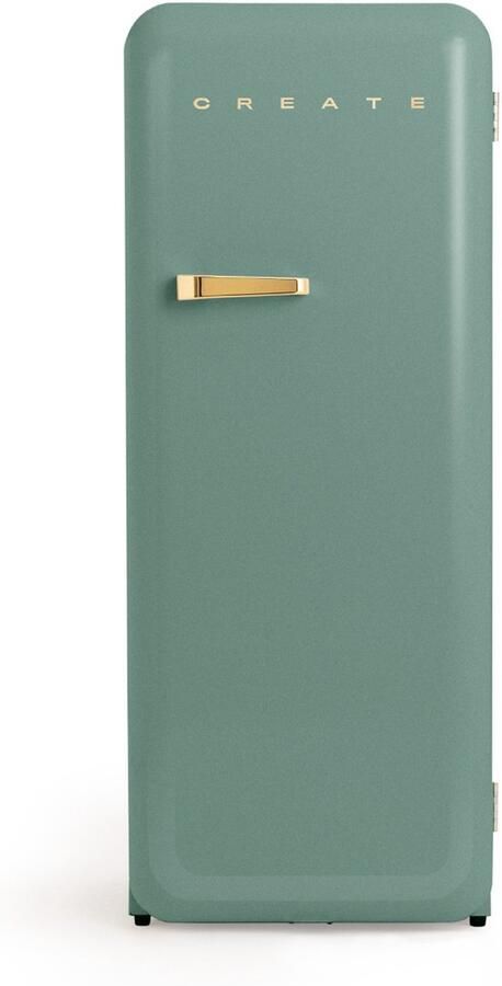 Create Koelkast in retrostijl Sage Handvat Goud FRIDGE RETRO 281L