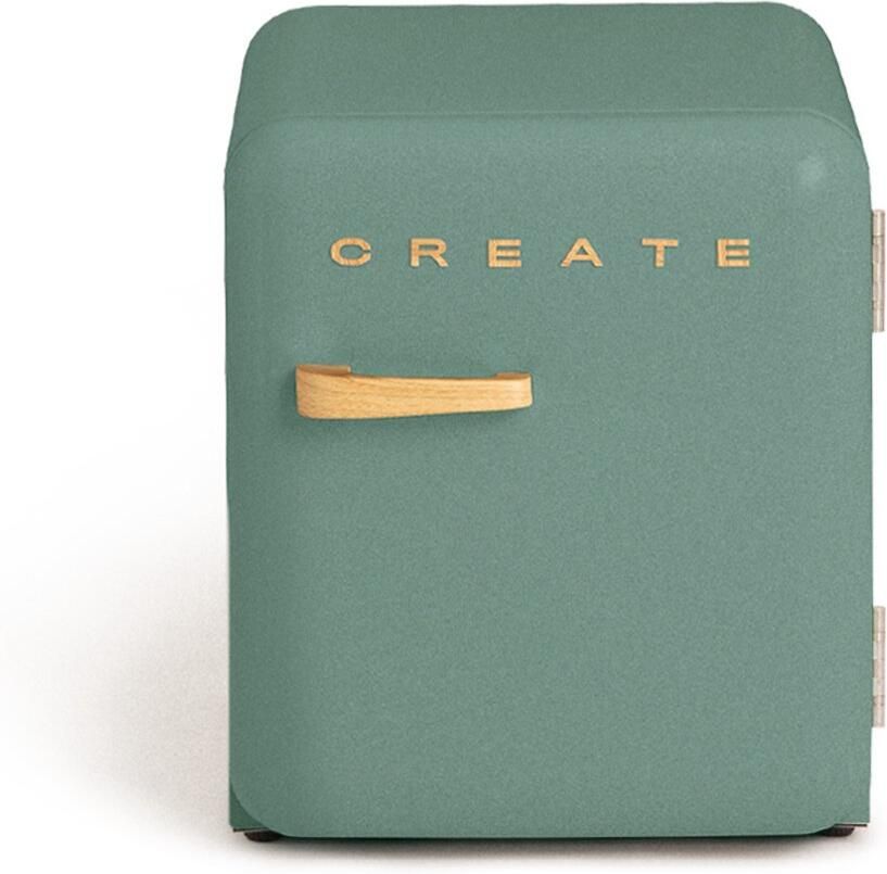Create Koelkast in retrostijl Sage Handvat Hout FRIDGE RETRO 48L