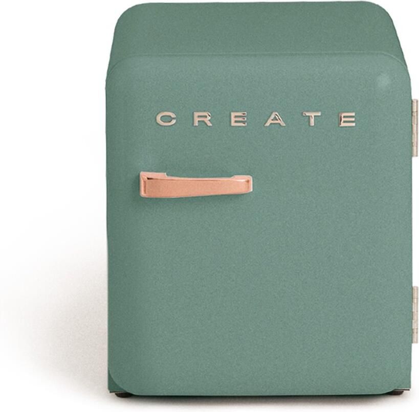 CREATE Koelkast in retrostijl Sage Handvat Roségoud FRIDGE RETRO 48L