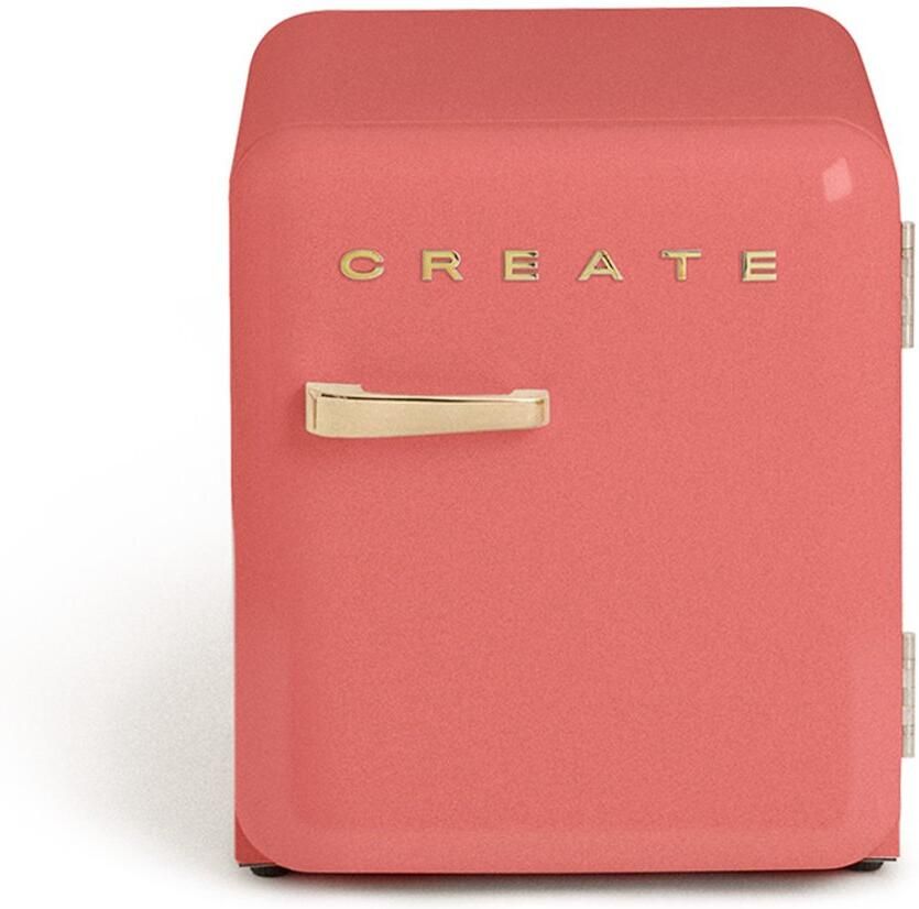 Create Koelkast in retrostijl Terracotta Handvat Goud FRIDGE RETRO 48L