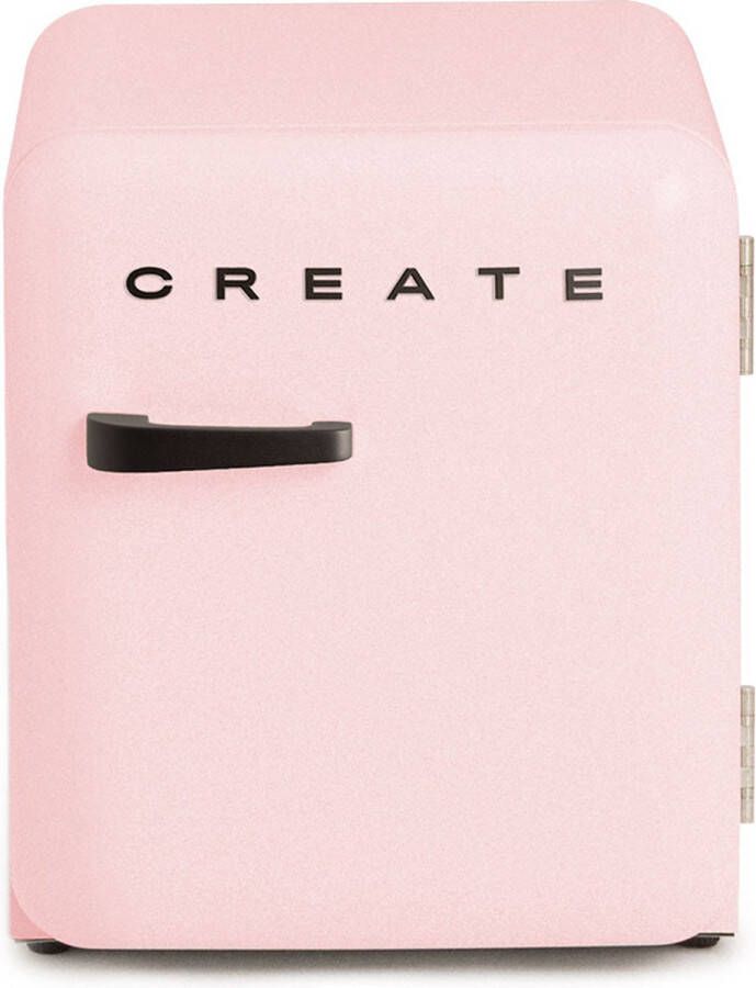 Create Enkeldeurs koelkast Pastel roze Kleur handvat Zwart RETRO FRIDGE 48L