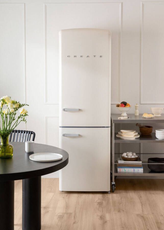 Create Koelkast met vriezer Combi koelkast Capaciteit 330L 3 verwisselbare planken No-frost-systeem Temperatuurbereik van tussen 2 °C en 8 °C Vriezer -24ºC Zwart FRIDGE STYLANCE