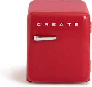 Create RETRO FRIDGE 48L SILVER Koelkast 3 Planken Rood