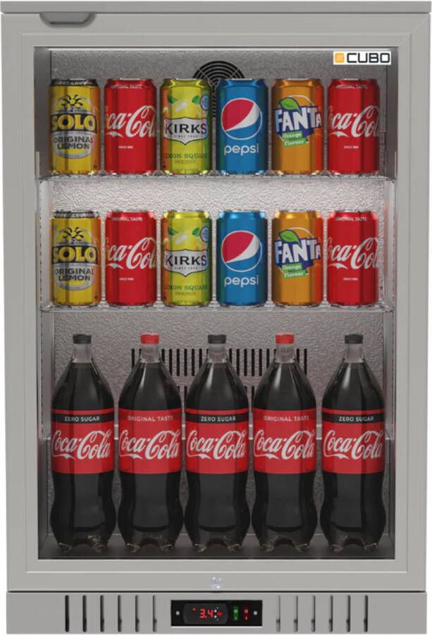 CUBO Barkoelkast 133L 1 Glazen deur RVS Afsluitbaar met slot 72 flessen Energiezuinig CS-130H-S-EE- Frigo - Foto 2