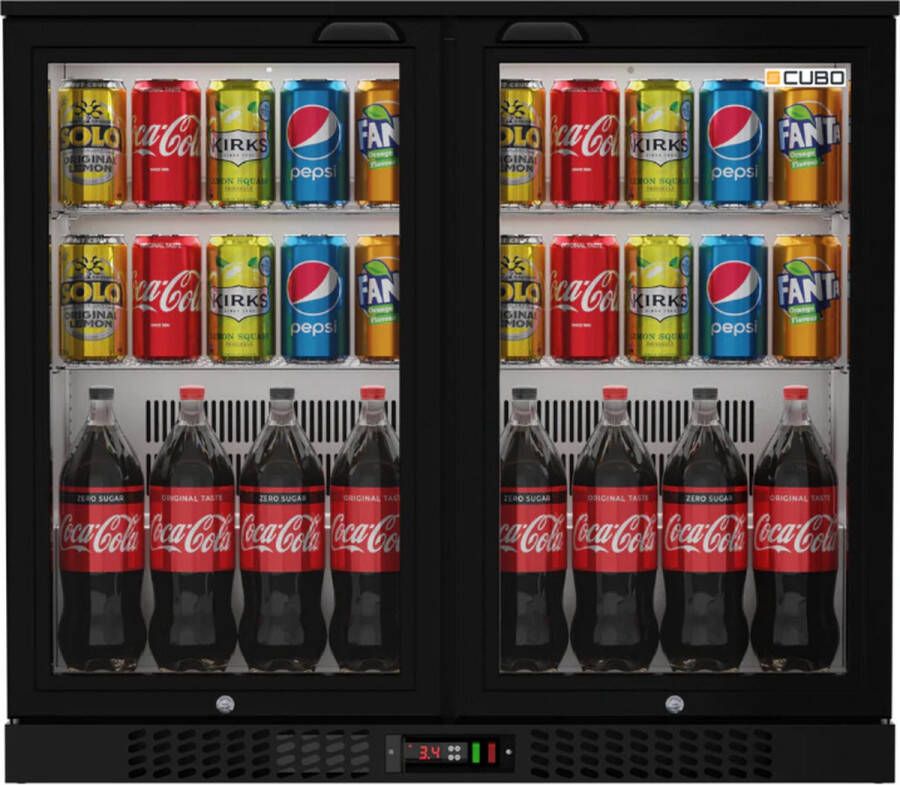 CUBO Barkoelkast 207L 2 Scharnierende glazen deuren Afsluitbaar met slot CS-210H-EE - Foto 2