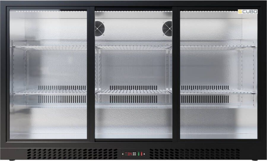 CUBO Barkoelkast 293L 3 Schuifdeuren van glas met laag profiel Afsluitbaar CS-320SC-EE- Frigo