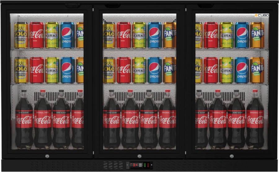 CUBO Barkoelkast 324L 3 Scharnierende glazen deuren Afsluitbaar met slot CS-320H-EE - Foto 2