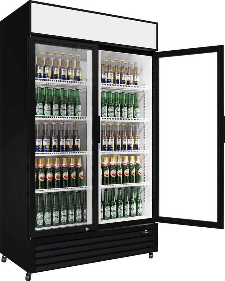 CUBO Displaykoelkast 525L 2 glazen deuren met luifel voor verkoop Afsluitbaar Energiezuinig CS-690A-EE