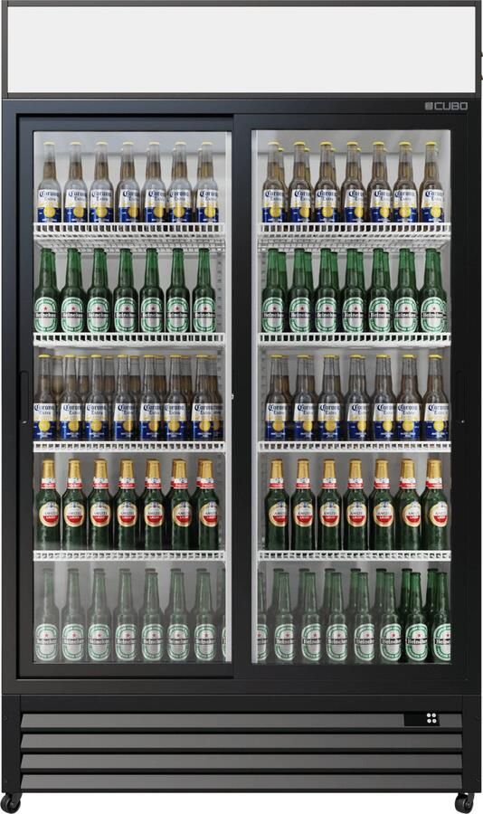 CUBO Drankenkoelkast 525L 2 glazen deuren met luifel voor verkoop Afsluitbaar Energiezuinig CS-690B-EE