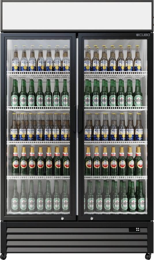 CUBO Drankenkoelkast 525L 2 glazen deuren met luifel voor verkoop Afsluitbaar Energiezuinig CS-690A-EE